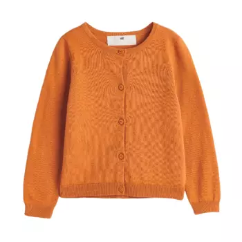 Кардиган H&amp;M Cotton Fine Knit, оранжевый