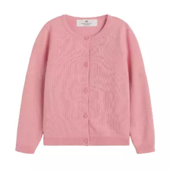 Кардиган H&amp;M Cotton Fine Knit, розовый
