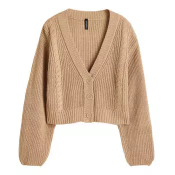 Кардиган H&amp;M Divided Knitted, бежевый