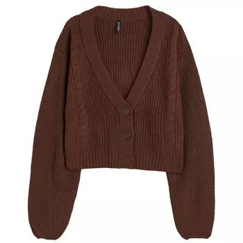Кардиган H&amp;M Divided Knitted, темно-коричневый