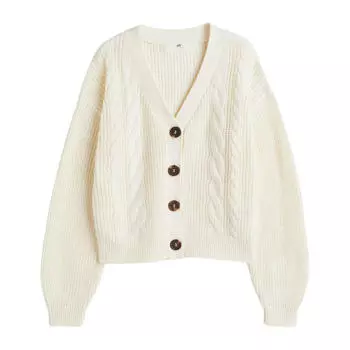 Кардиган H&amp;M Knit, натуральный белый
