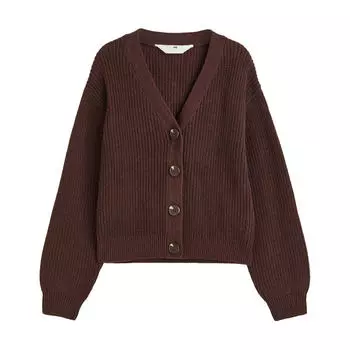 Кардиган H&amp;M Knit, темно-коричневый
