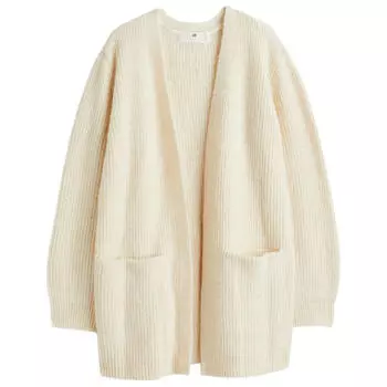 Кардиган H&amp;M Oversized, натуральный белый