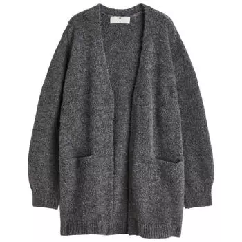 Кардиган H&amp;M Oversized, темно-серый меланж