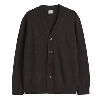Кардиган H&amp;M Relaxed Fit Wool, темно-коричневый