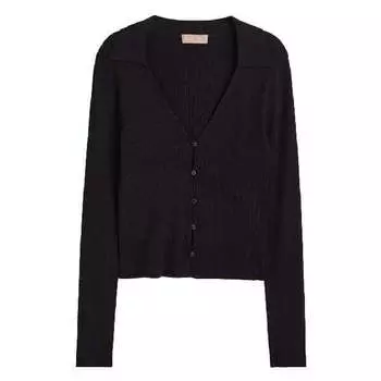 Кардиган H&M Rib-knit, черный
