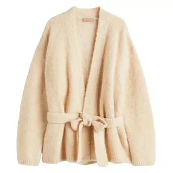 Кардиган H&amp;M Wool blend, бежевый