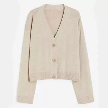 Кардиган H&M Fine Knit, бежевый