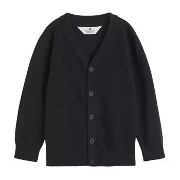 Кардиган H&M Fine-knit Cotton, черный
