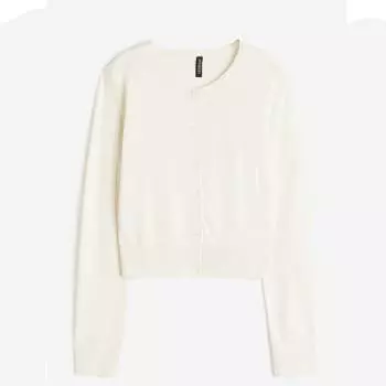 Кардиган H&M Fine-knit, светло-бежевый