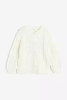Кардиган H&M Kids Textured-knit, кремовый