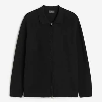 Кардиган H&M Regular Fit With Zipper, черный