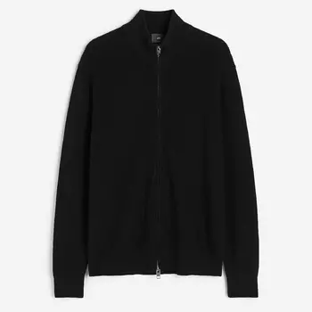 Кардиган H&M Regular Fit Zip-front, черный
