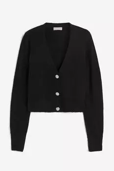 Кардиган H&M Rhinestone-button, черный