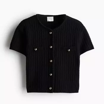 Кардиган H&M Structured-knit, черный