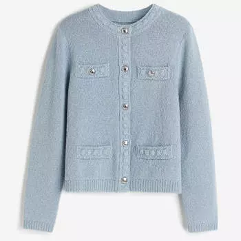 Кардиган H&M Textured-knit, голубой