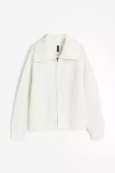 Кардиган H&M Zip-up, белый
