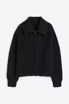 Кардиган H&M Zip-up, черный
