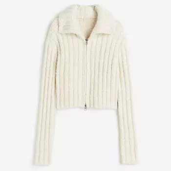 Кардиган H&M Zipper, кремовый