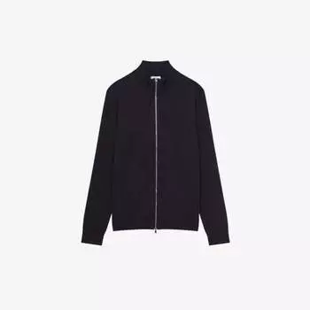 Кардиган Hampshire из мериносовой шерсти с воротником-воронкой и молнией Reiss, темно-синий