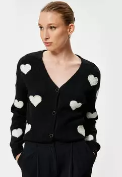 Кардиган HEART PATTERNED Koton, черный