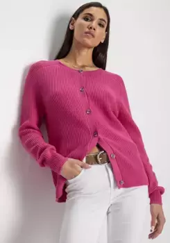 Кардиган HECHTER PARIS с планкой на пуговицах - НОВАЯ КОЛЛЕКЦИЯ, розовый