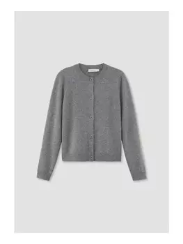 Кардиган Hessnatur Strickjacke Regular aus Bio Merinowolle, серый