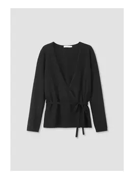 Кардиган Hessnatur Strickjacke Regular aus weicher Schurwolle, черный