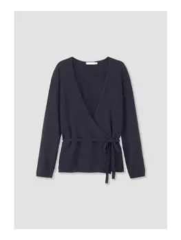 Кардиган Hessnatur Strickjacke Regular aus weicher Schurwolle, синий