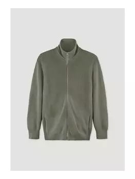 Кардиган Hessnatur Strickjacke Regular, оливковый