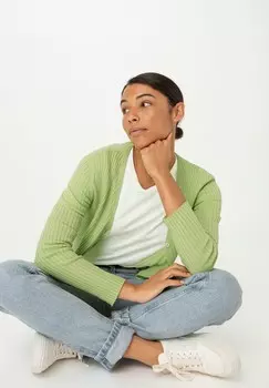 Кардиган hessnatur, зеленый