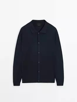 Кардиган хлопковой вязки Massimo Dutti, синий
