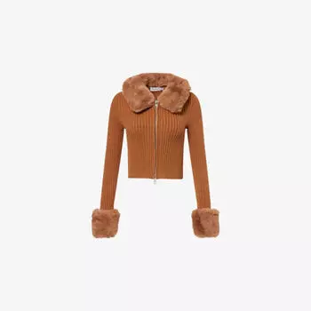 Кардиган House Of Sunny Peggy с вязаным узором, коричневый