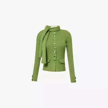 Кардиган House Of Sunny Power Peggy с шарфом, зеленый