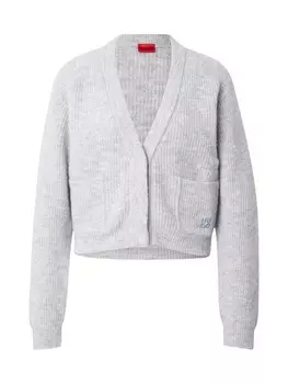 Кардиган HUGO Knit Cardigan Sarendety, цвет mottled grey