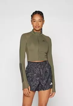 Кардиган HYPERGLAM FULL ZIP COVER UP adidas Performance, оливковый