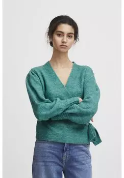 Кардиган ICHI с запахом, бирюзовый