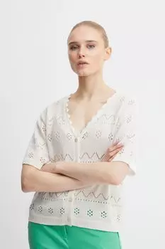 Кардиган ICHI Strickjacke IHLALUHA CA2 20118237, белый