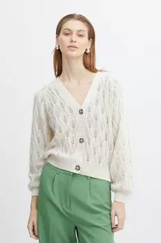 Кардиган ICHI Strickjacke, натуральный