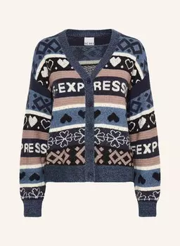 Кардиган ихеден ICHI, темно-синий/синий серый/серый