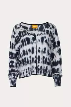 Кардиган Impulse Tie-Dye в цвете Ice Water/уголь Brodie Cashmere, цвет ice water/coal