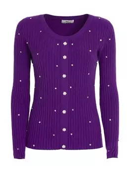 Кардиган Influencer Knit Cardigan, фиолетовый