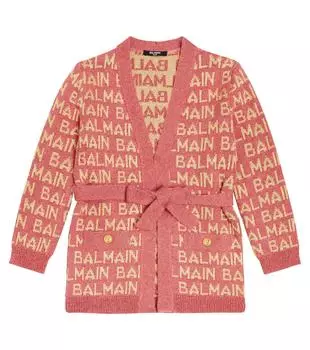 Кардиган интарсия Balmain Kids, красный