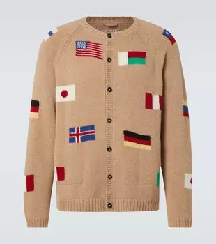 Кардиган из альпаки и шерсти Round-The-World Bode, желто-коричневый