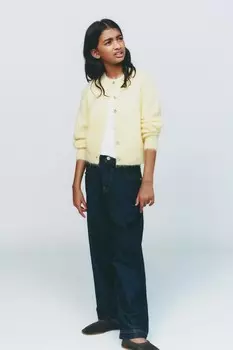 Кардиган из альпаки ZARA, желтый