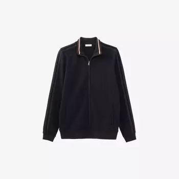 Кардиган из эластичного хлопка с высоким воротником и длинными рукавами Ikks, темно-синий