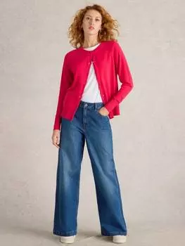 Кардиган из чистого органического хлопка lulu White Stuff, цвет Bright Pink