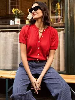 Кардиган из чистого органического хлопка sasha Baukjen, цвет Crimson Red