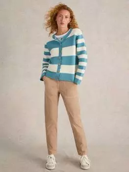 Кардиган из чистого органического хлопка в полоску jana White Stuff, синий/разноцветный