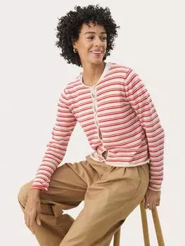 Кардиган из чистого органического хлопка в полоску pavline Part Two, цвет Red Stripe